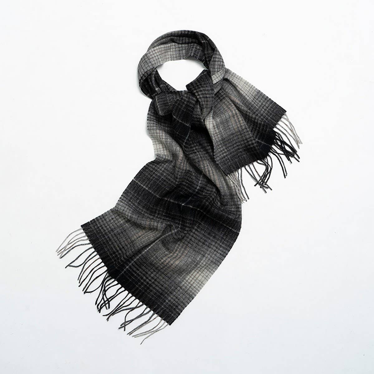 NORDIC PLAID WOOL SCARF WARM WINTER COUPLE WRAP_CWASC2357