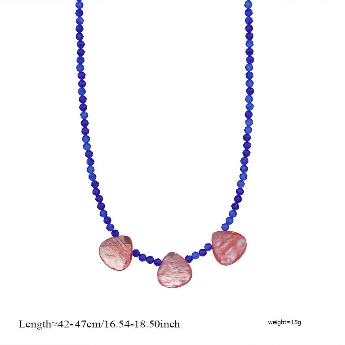 NATURAL STONE NECKLACE WITH FISH PENDANT_CWMM8802