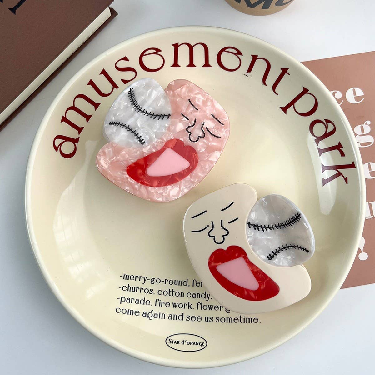 CREATIVE BASEBALL ACETATE CLAW CLIP CUTE FUN_CWAHA5832