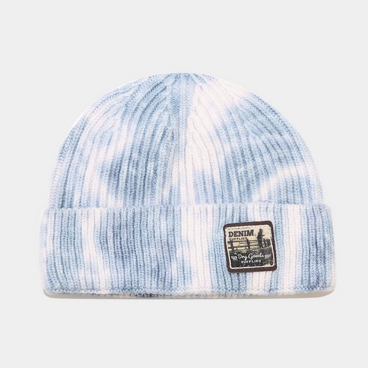 LABEL TIE DYED MELON SHAPED HAT KNITTED HAT_CWAH2076
