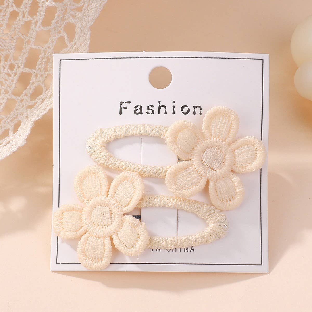 FRESH DAISY FIVE PETAL FLOWER HAIR CLIP SET_CWAHA6706