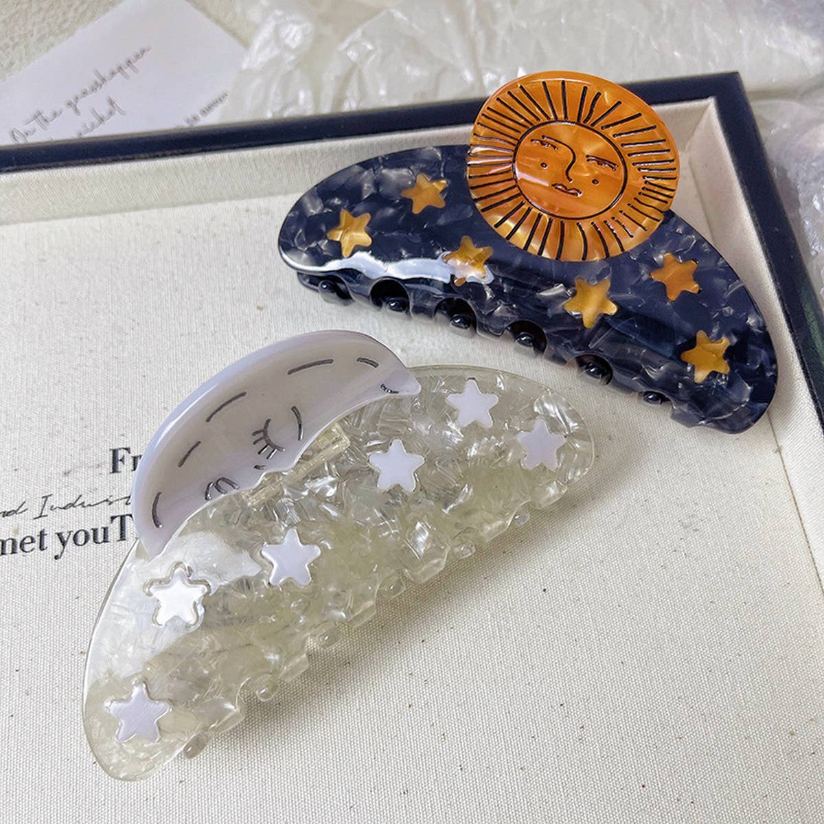 SUNFLOWER SNAIL ACETATE HAIR CLAW CLIP AESTHETIC_CWAHA1329