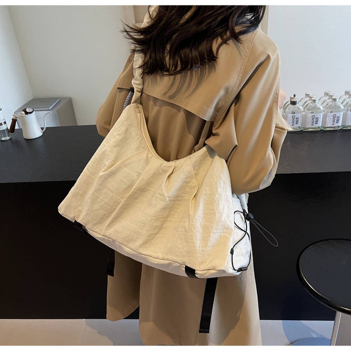 ARTISTIC SIMPLE PLEATED HANDBAG_CWAB3266