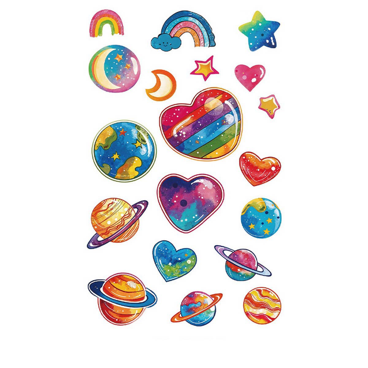 Whimsical Face Stickers Fruit Galaxy Tattoos_Cwmm8388