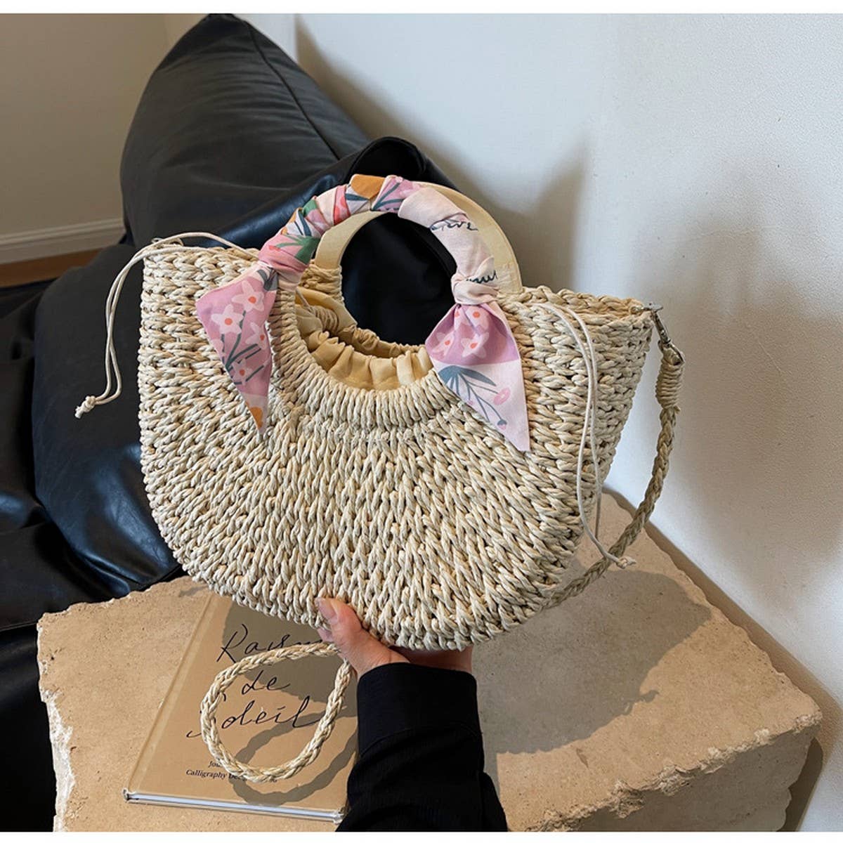 Fresh And Sweet Braided Shoulder Crossbody Bag_Cwab2307