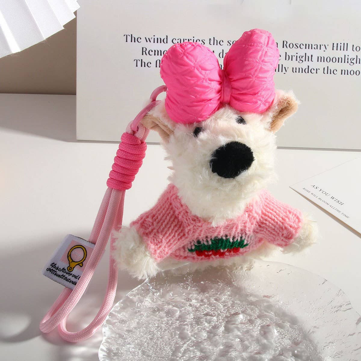 Westie Dog Plush Keychain With Messy Style_Cwmm7821