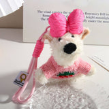 Westie Dog Plush Keychain With Messy Style_Cwmm7821