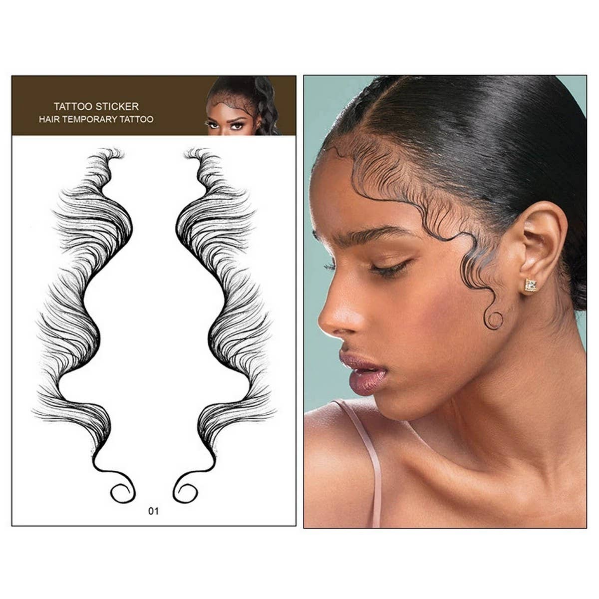 HAIRLINE EDGE TATTOO STICKERS FOR BANGS LOOK_CWMM8248