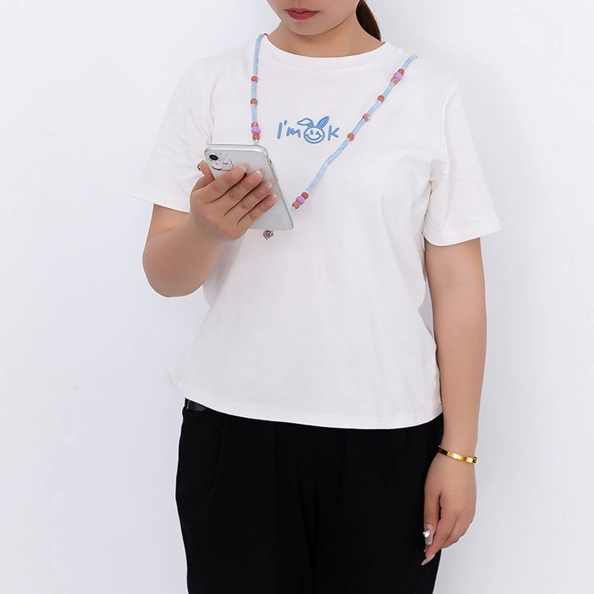 LONG CLASP PURSE WITH SINGLE BEAD CHAIN STRAP_CWMM5068