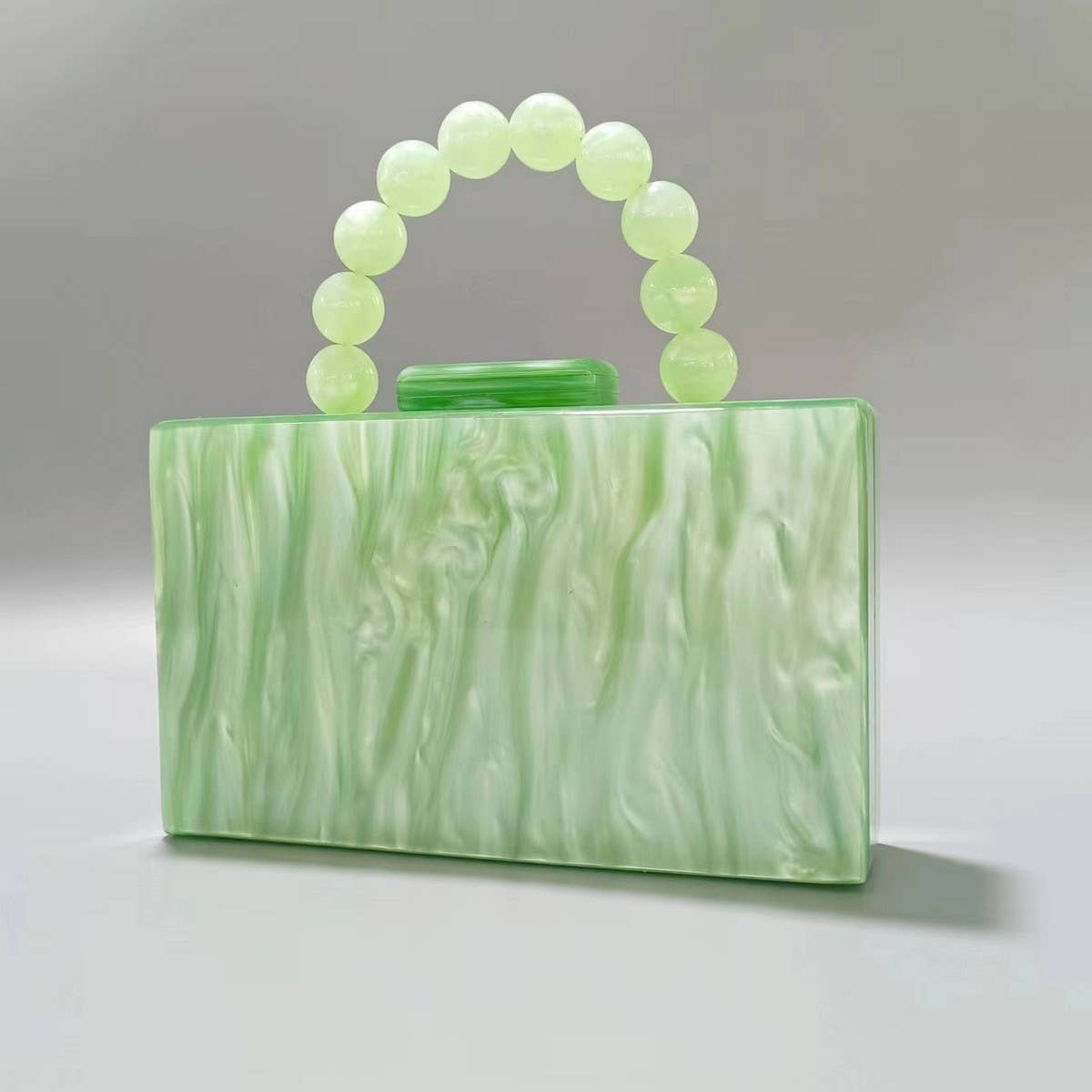 Pearl Acrylic Beaded Clutch Wristlet Wedding Bag_Cwab5858