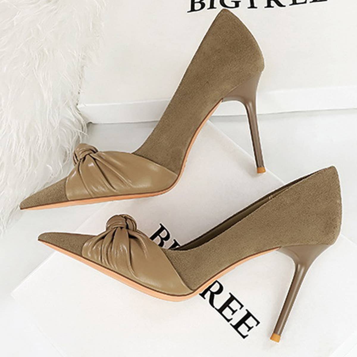 FASHIONABLE SHALLOW BOW HIGH HEELS_CWSHH0082