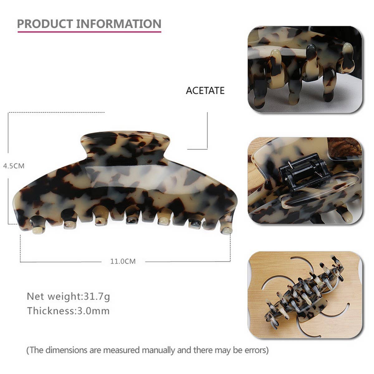 LEOPARD PRINT HAIR CLIP SHARK CLIP HAIRPIN_CWAHA4252