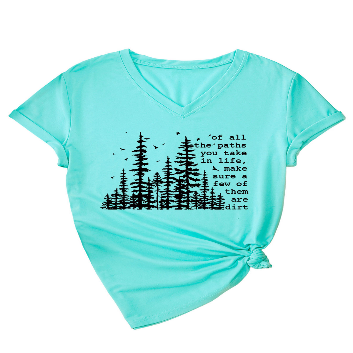 SUMMER V NECK SHORT SLEEVE PRINTED TEE_CWTTS1512