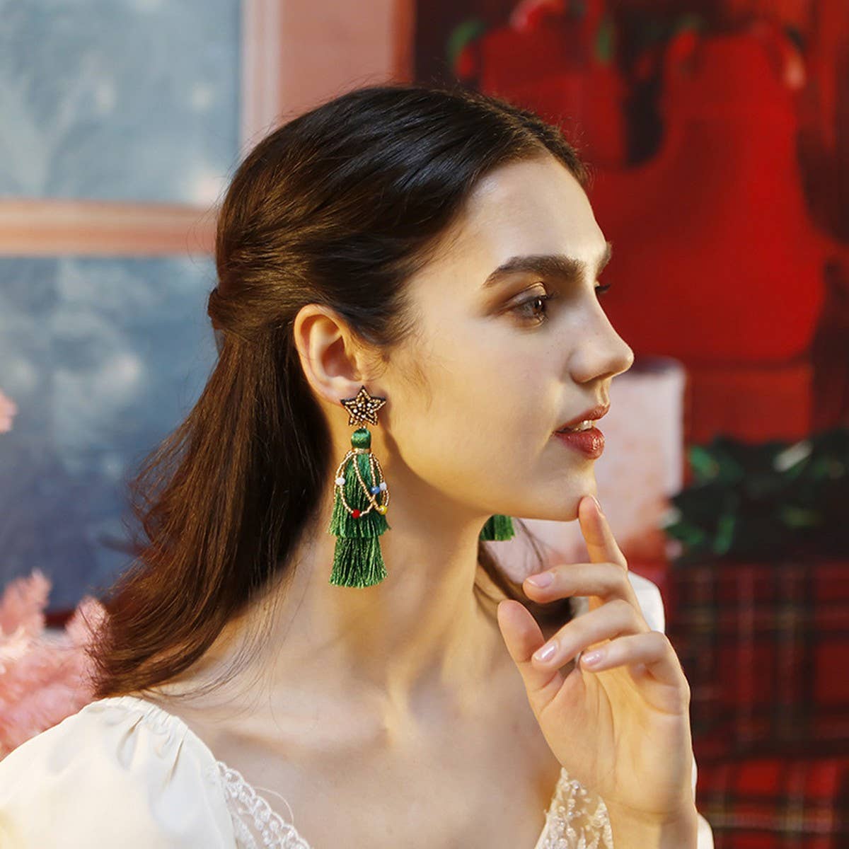 NEW LONG LIGHTWEIGHT HAND BRAIDED EARRINGS_CWAJE1656