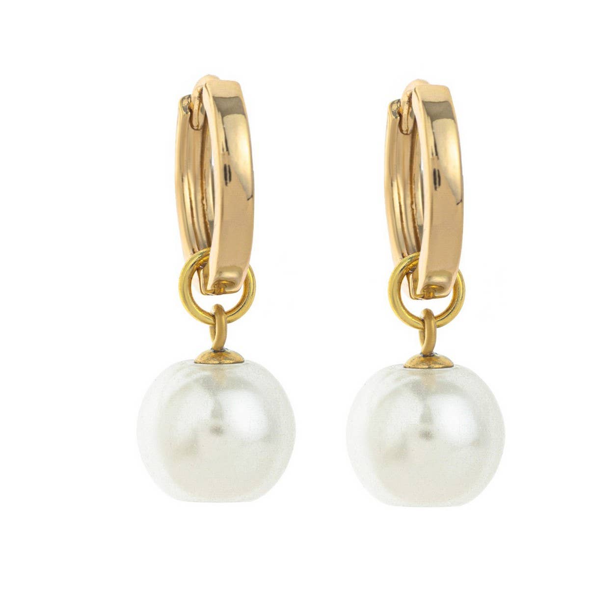 IRREGULAR PEARL DESIGN TRENDY 18K GOLD EARRINGS_CWAJE5071