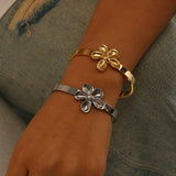 CREATIVE FLOWER BRACELET IN STAINLESS TITANIUM_CWAJE4604