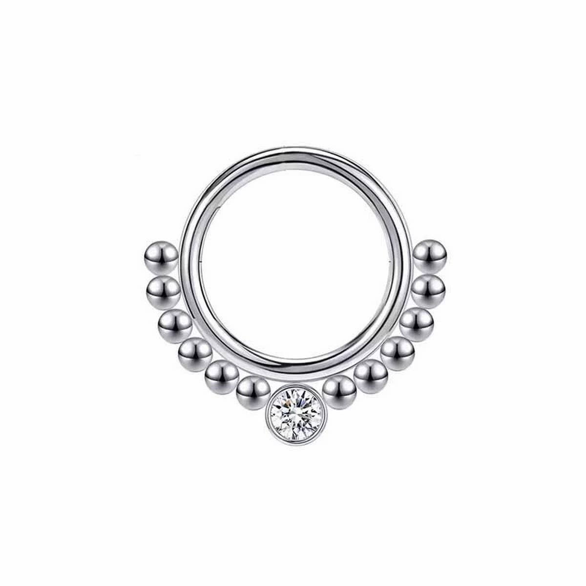 GEOMETRIC TITANIUM NOSE STUD WITH ZIRCON_CWMM9527