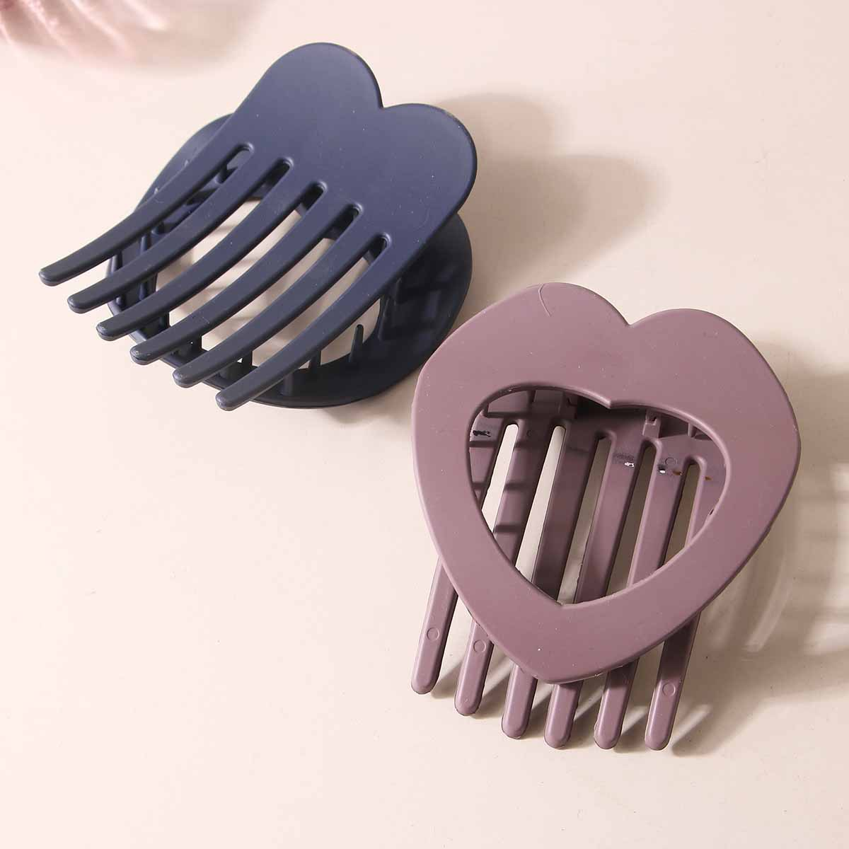 FLAT HEART HAIR CLIP STRONG GRIP DUCKBILL_CWAHA6512