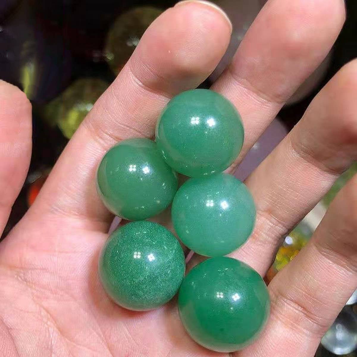 NATURAL PREHNITE CRYSTAL BALL SEVEN STAR_CWMM8136