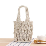 PORTABLE CASUAL HOLLOW COTTON WOVEN BAG_CWAB2116