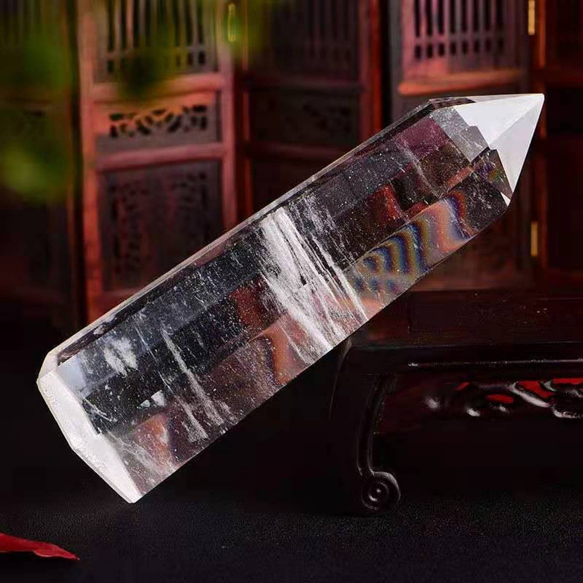 CLEAR QUARTZ CRYSTAL POINT HEX TOWER_CWMM8109