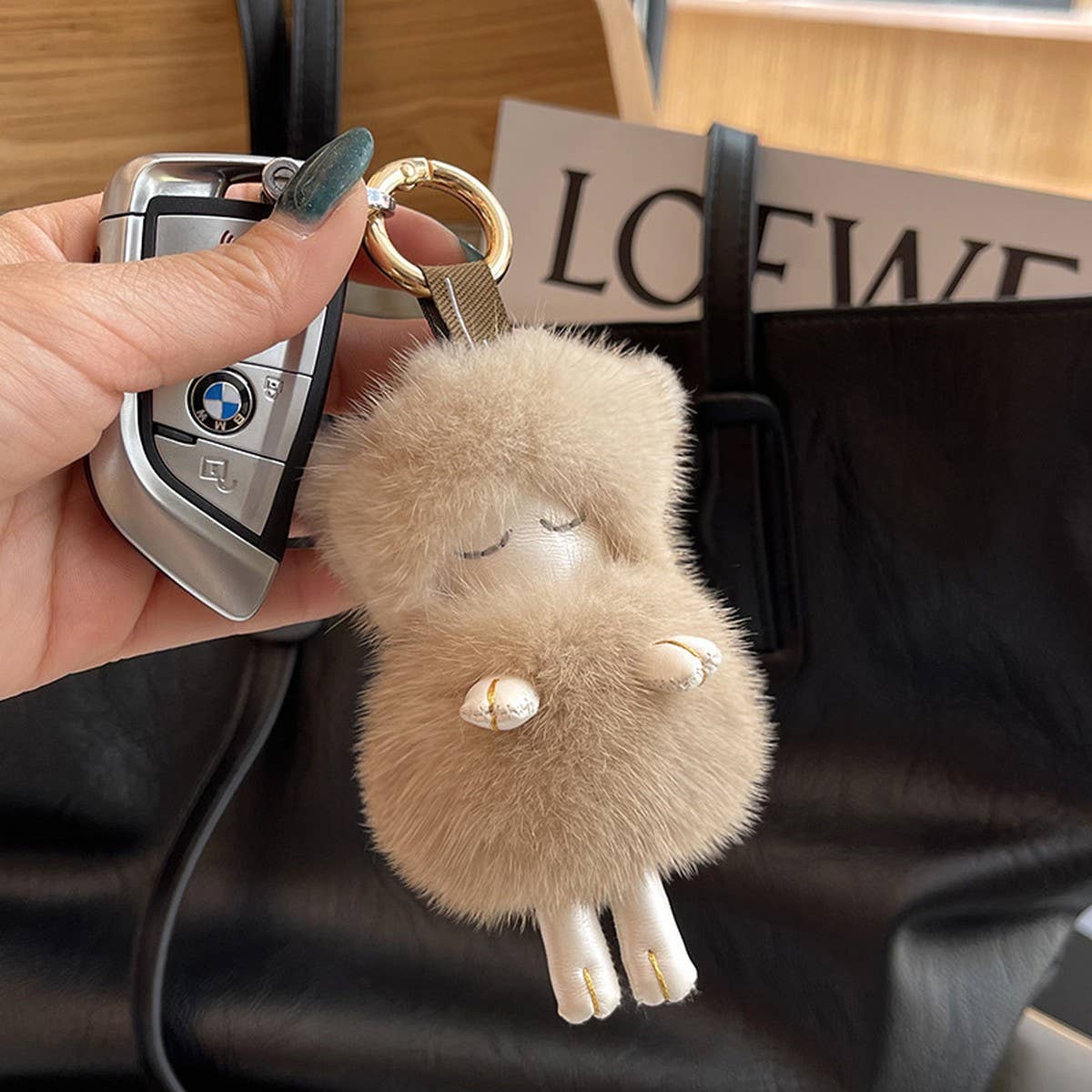 CUTE PLUSH LAMB CAR KEYCHAIN BAG PENDANT GIFT_CWMM2540