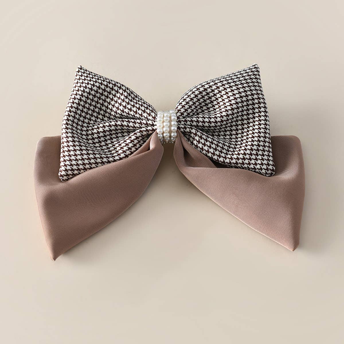 HOUNDSTOOTH FASHION BIG BOW HAIRPIN_CWASC1056