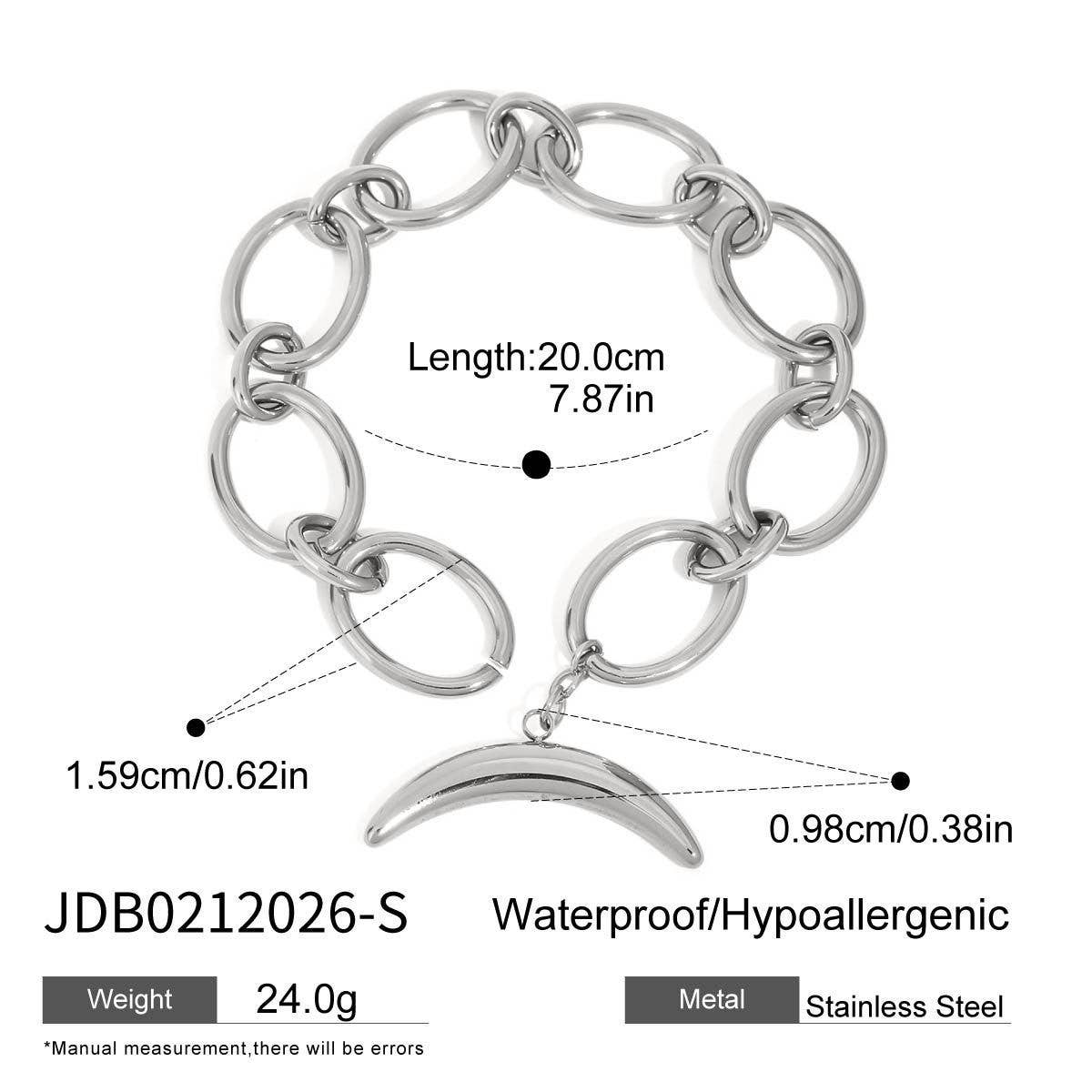 SMOOTH MOON OT CLASP BRACELET 18K GOLD STEEL_CWAJE4757