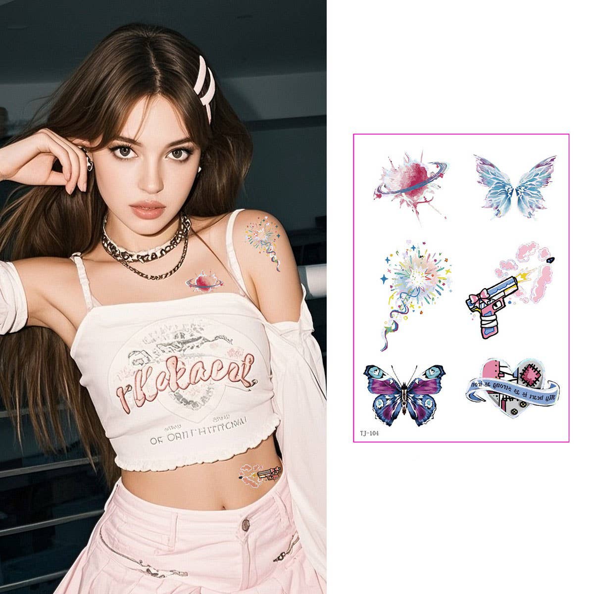 GOLD FOIL TATTOO STICKERS FOR GIRLS CHIC CLASSY_CWMM8366