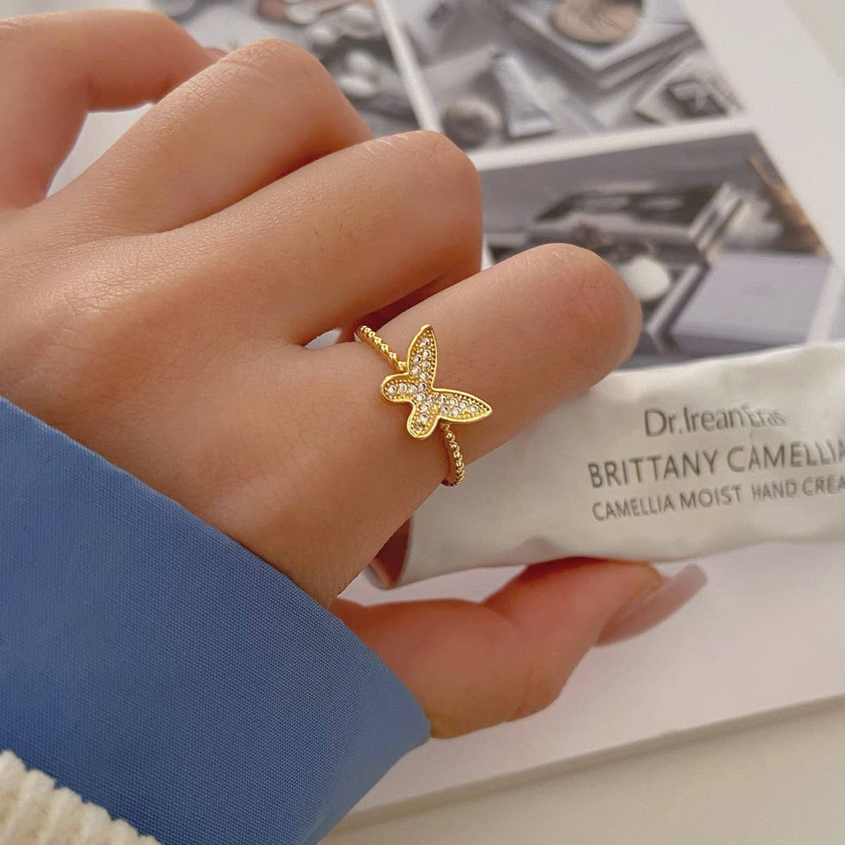 SUPER SHINY ZIRCON BUTTERFLY LOVE RING FOR WOMEN_CWAJE3106