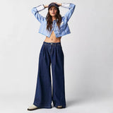 Street Style American Wide-Leg Baggy Casual Jeans