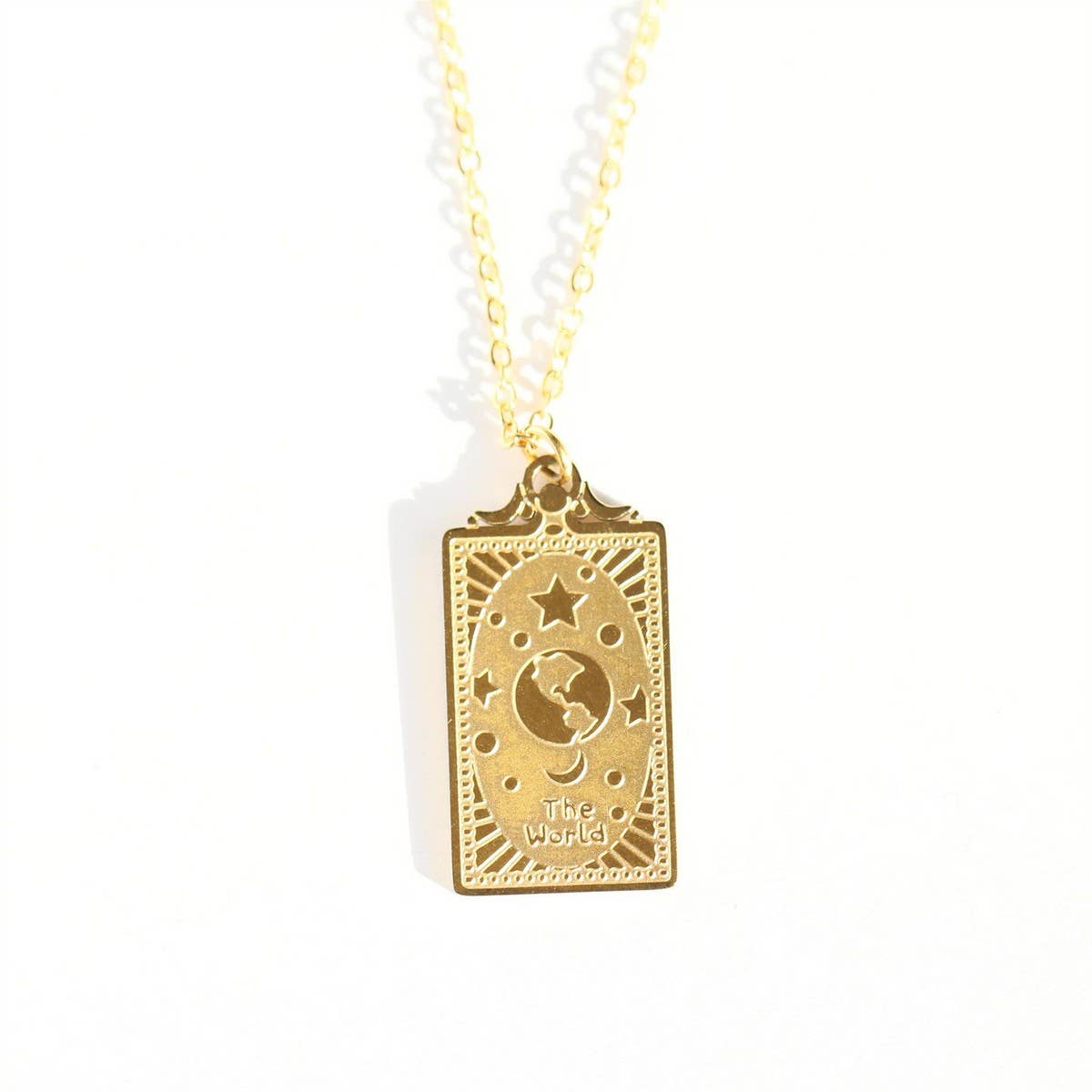 NEW RETRO CLASSIC GOLD TAROT NECKLACE_CWMM5555
