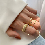 NEW GEOMETRIC OPEN RING 2 PIECE SET_CWAJE1991