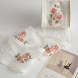 ROSE FLOWER EMBROIDERY LACE DIY RIBBON_CWMM5759