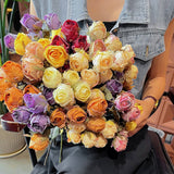 HIGH END BURNT EDGE ROSE BOUQUET FOR TABLE DECOR_CWMM6588