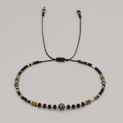 RICE BEAD HAND WOVEN SEMI PRECIOUS STONE BRACELET_CWMM3801