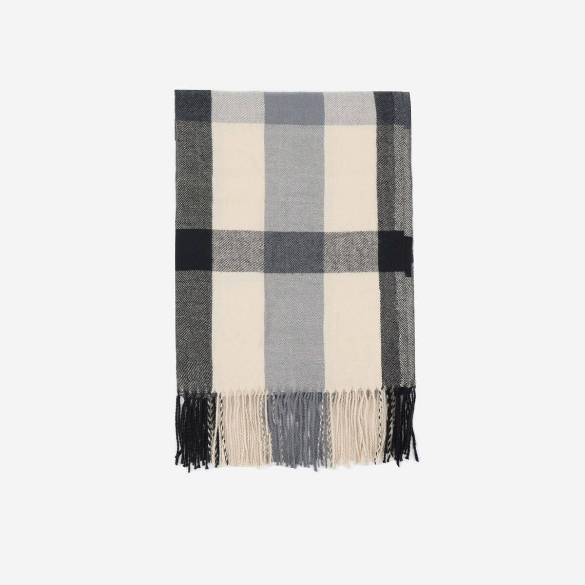 FAUX CASHMERE PLAID SCARF WITH TASSELS FOR WINTER_CWASC1104