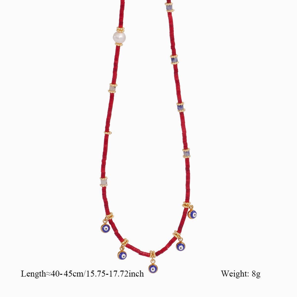 ORIGINAL NATURAL STONE NECKLACE WITH STEEL PENDANT_CWMM8832