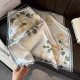 FLORAL SCARF 100 MULBERRY SILK FALL WINTER WRAP_CWASC0546