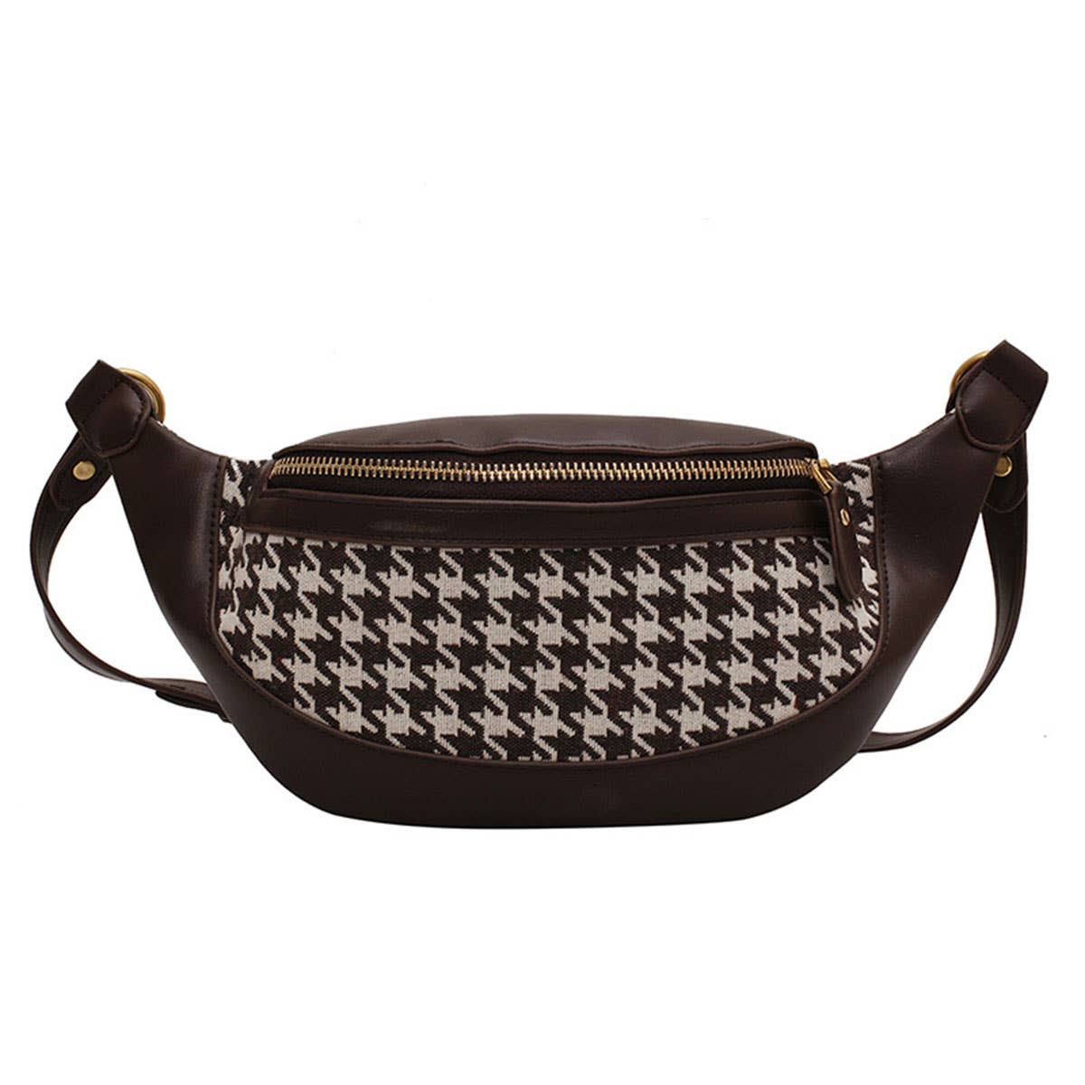 Houndstooth Fanny Belt Bag,Crossbody Bag_Cwab0915