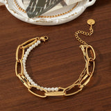 MULTI LAYER VINTAGE CHAIN PEARL BRACELET_CWMM3722