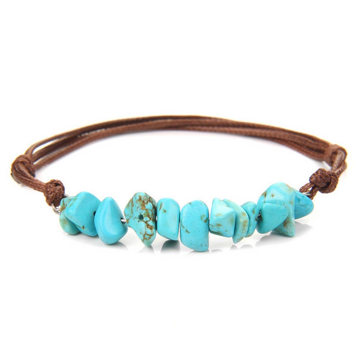 Cwaje3873_Bohemian Gravel Leather Cord Braided Bracelet