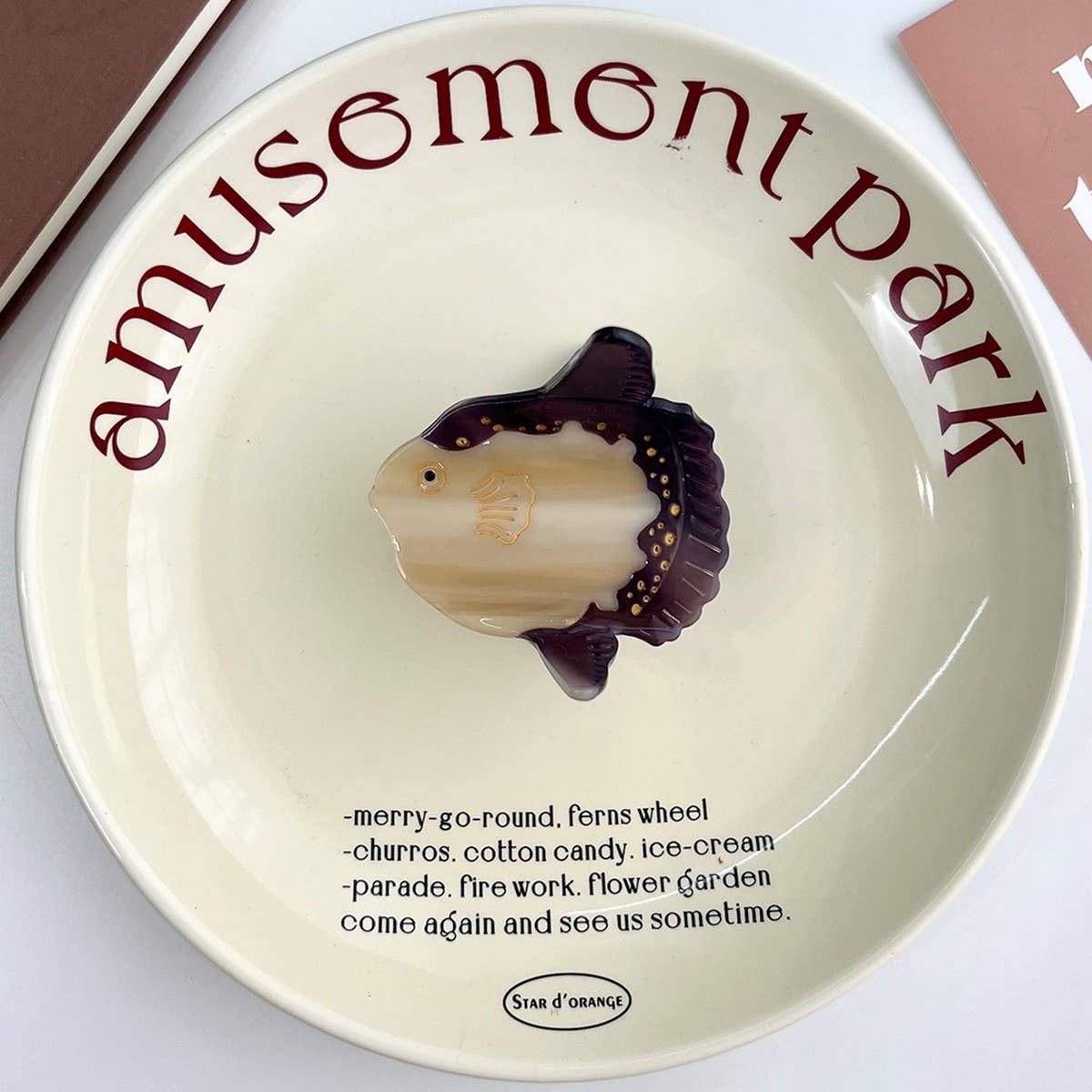 OCEAN SERIES ACETATE HAIR CLAW SUNFISH PUFFERFISH_CWAHA6024