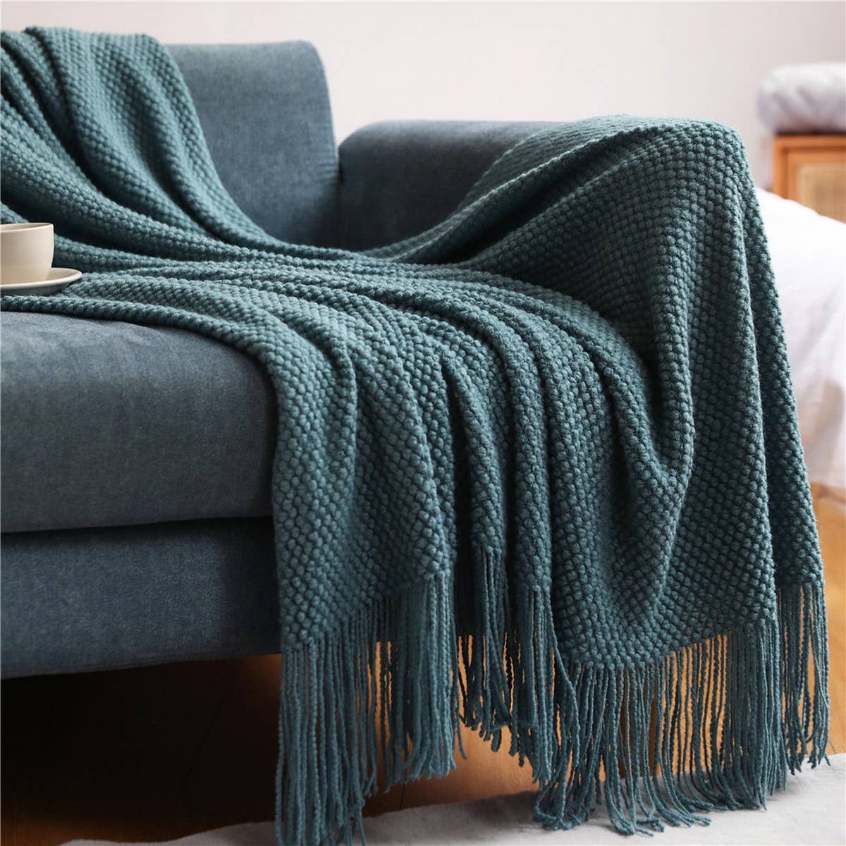SOFT AND WARM KNIT TASSEL BLANKET FOR BED SOFA_CWMM0186