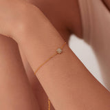 DELICATE 18K GOLD TITANIUM ZIRCON SQUARE PENDANT_CWAJE4773