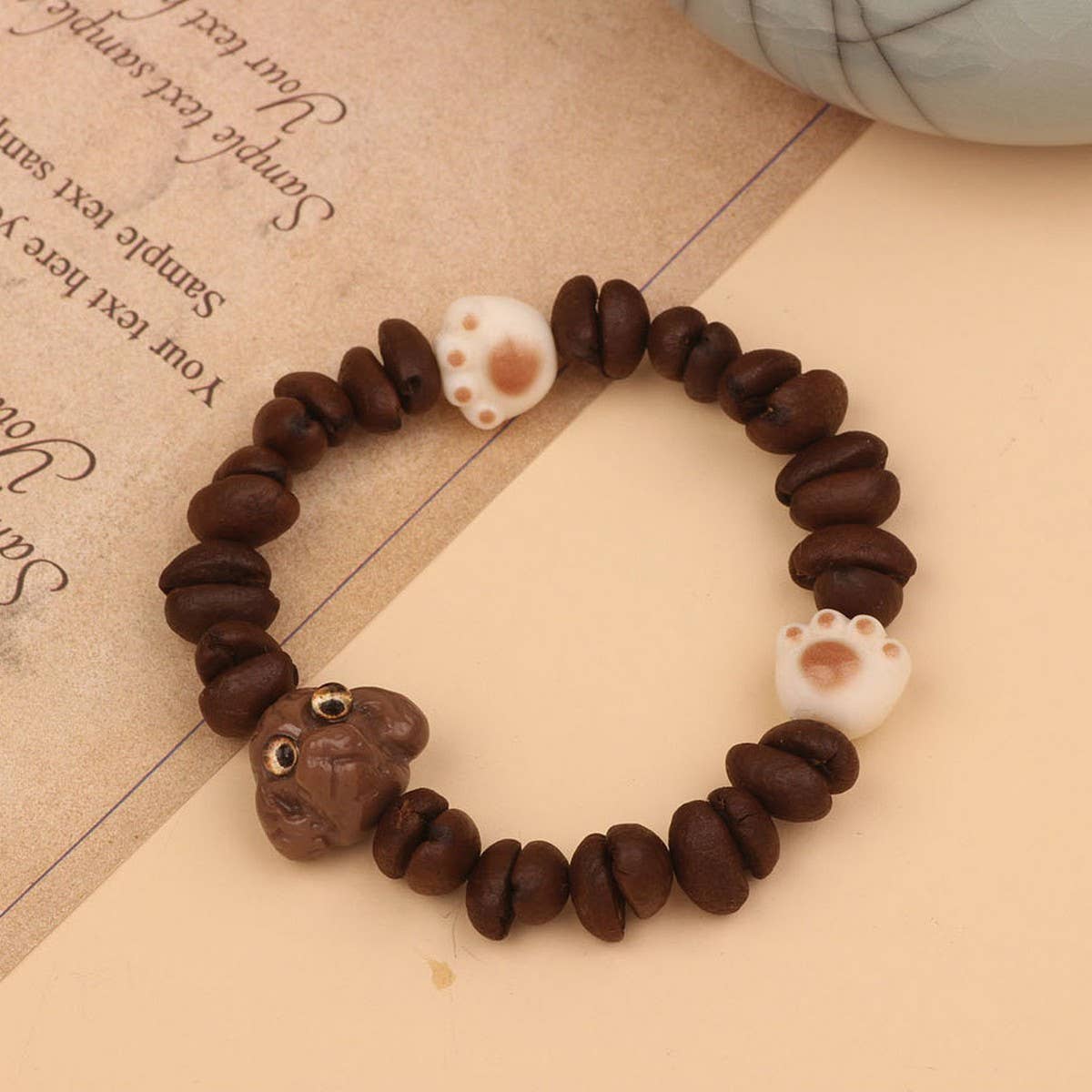 CARTOON CUTE NATURAL WOODEN BEADS BRACELET_CWAJE3976