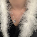 MERMAID PEARL BOW ZIRCON NECKLACE FOR WOMEN_CWAJE3087