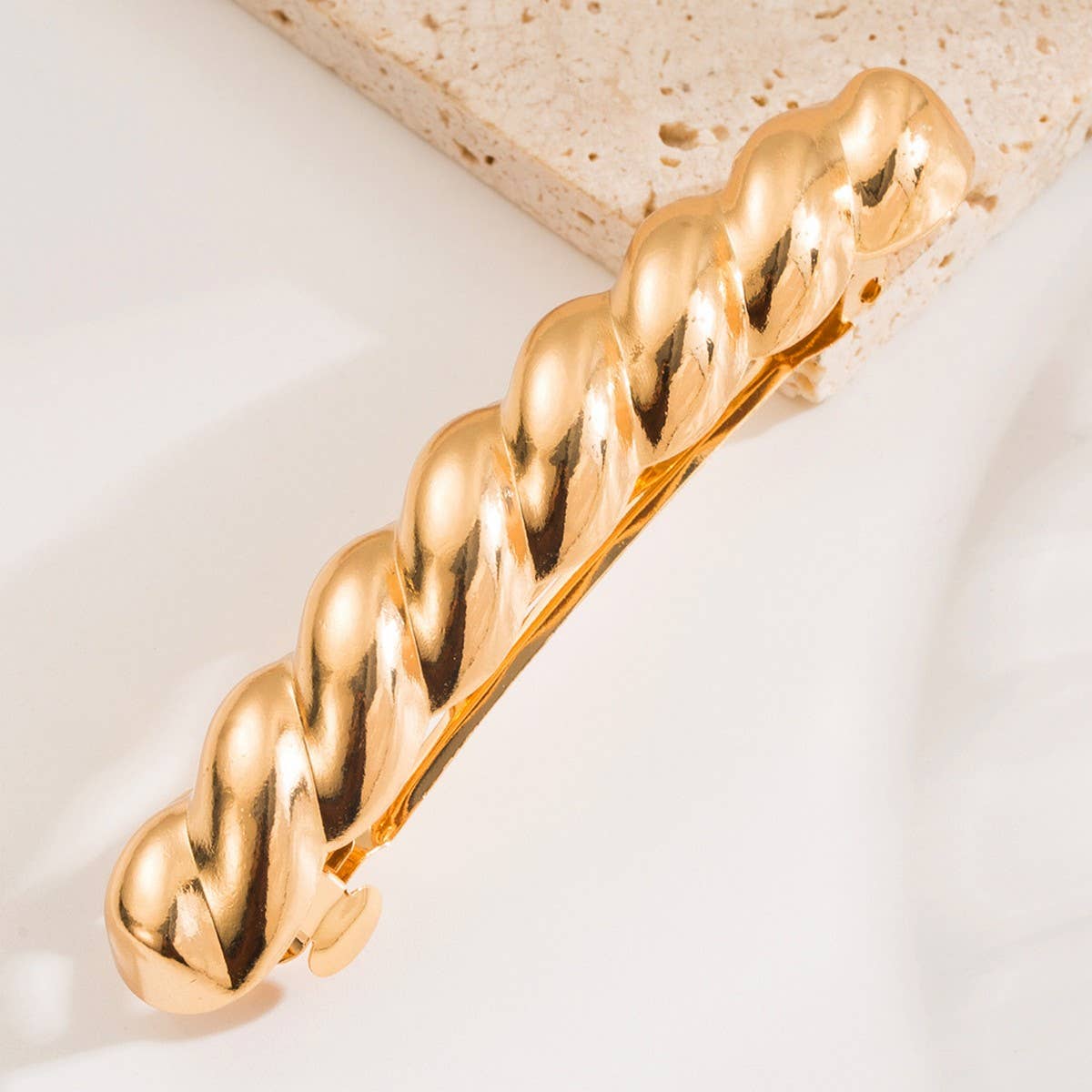 NEW METAL GEOMETRIC TWIST BEAD SPRING HAIR CLIP_CWAHA6208