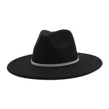 Unisex Wool Fedora Hat Ethnic Flat Brim Style_Cwah04402