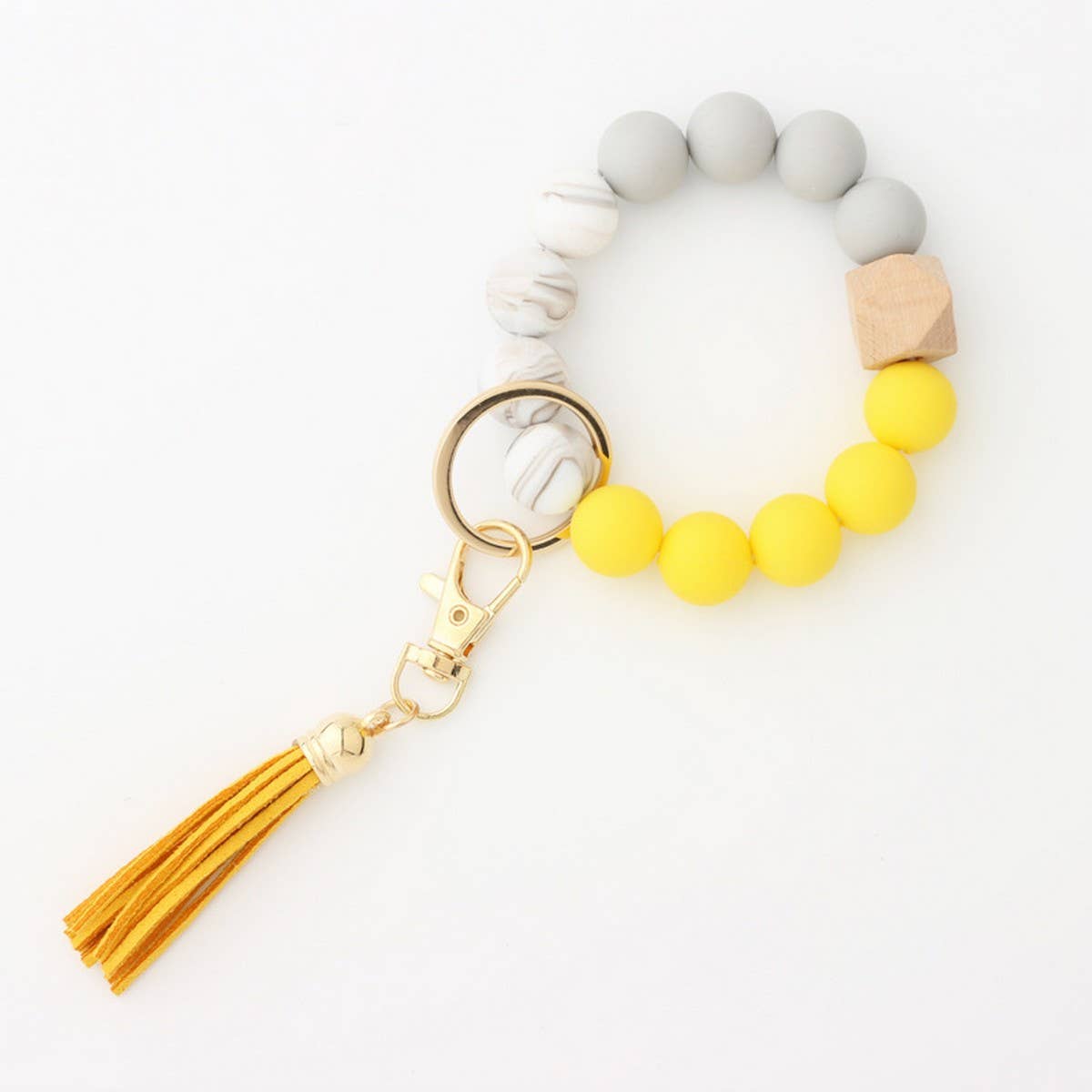 TASSEL BEAD KEYCHAIN BRACELET WITH SILICONE BEADS_CWMM7020